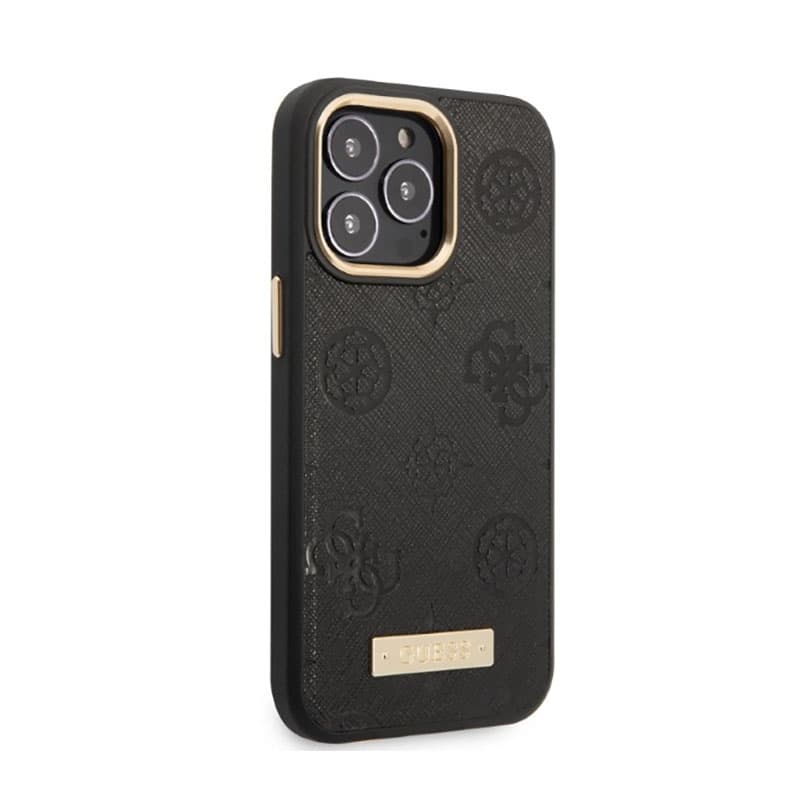 Guess Peony Logo Plate MagSafe - Case for iPhone 13 Pro (Black) 4