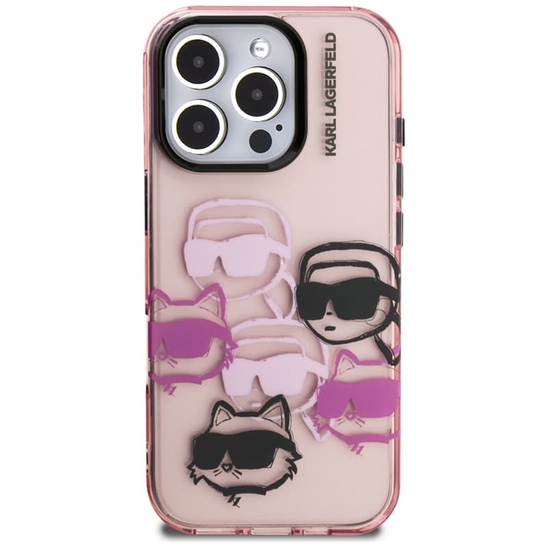 Karl Lagerfeld IML Multi K&C Head Pattern - Case for iPhone 16 Pro Max (pink) 3
