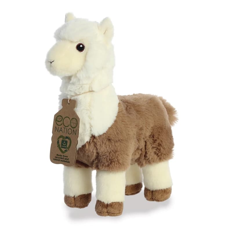 Eco Nation – Plush Toy / Cuddly White-Brown Alpaca 24 cm Eco-Friendly 2