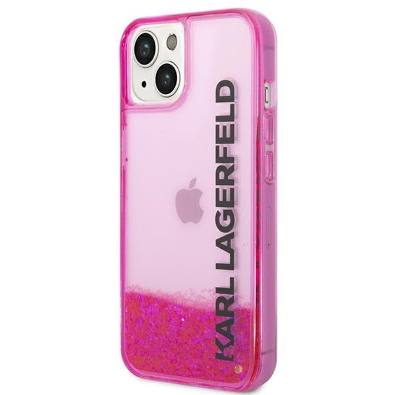 Karl Lagerfeld Liquid Glitter Translucent Elongated Logo Case - Case for iPhone 14 Plus (Pink) 2