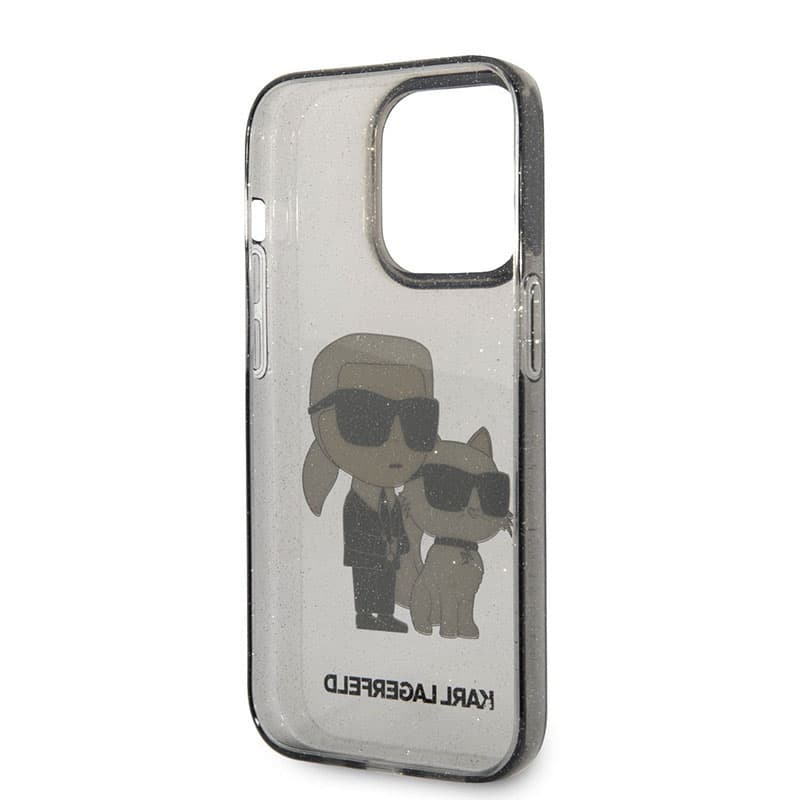 Karl Lagerfeld IML Glitter NFT Karl & Choupette - Case for iPhone 14 Pro Max (Black) 5