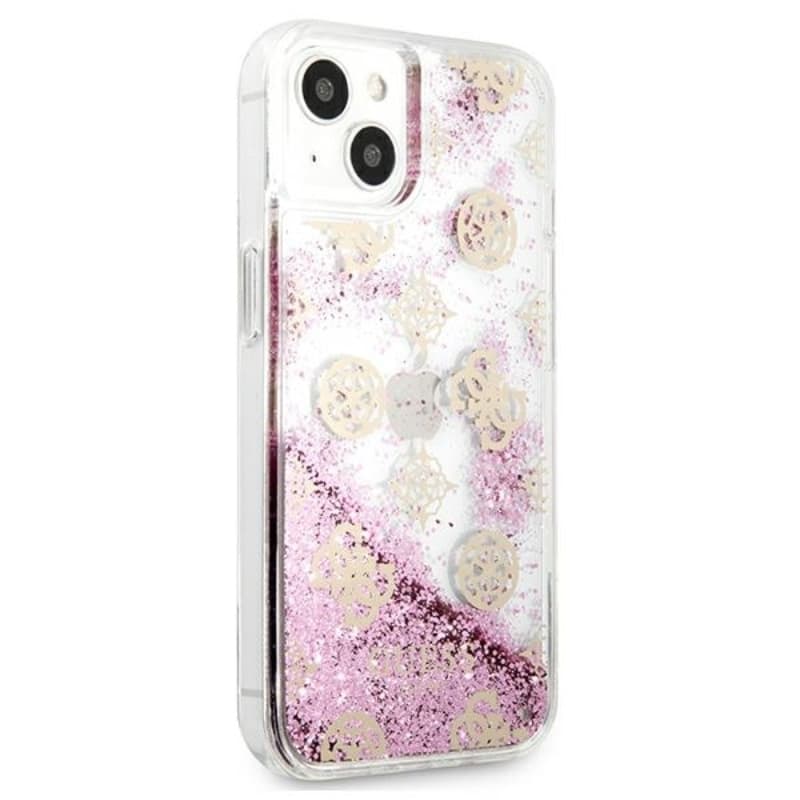 Guess Peony Liquid Glitter - Case for iPhone 13 mini (Pink) 4