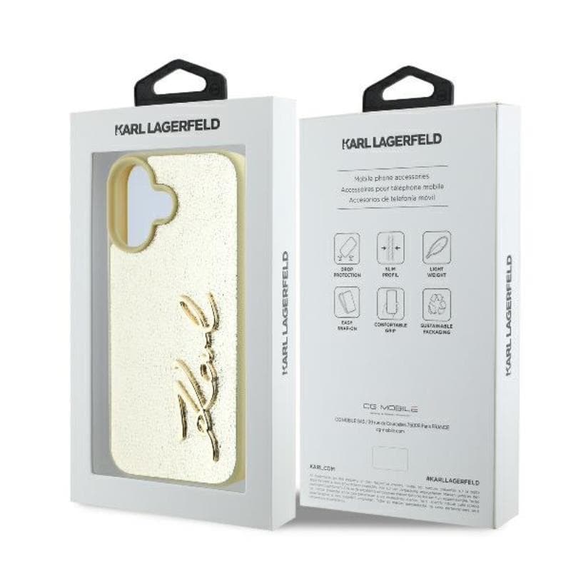 Karl Lagerfeld Metal Signature - Case for iPhone 16 (gold) 8