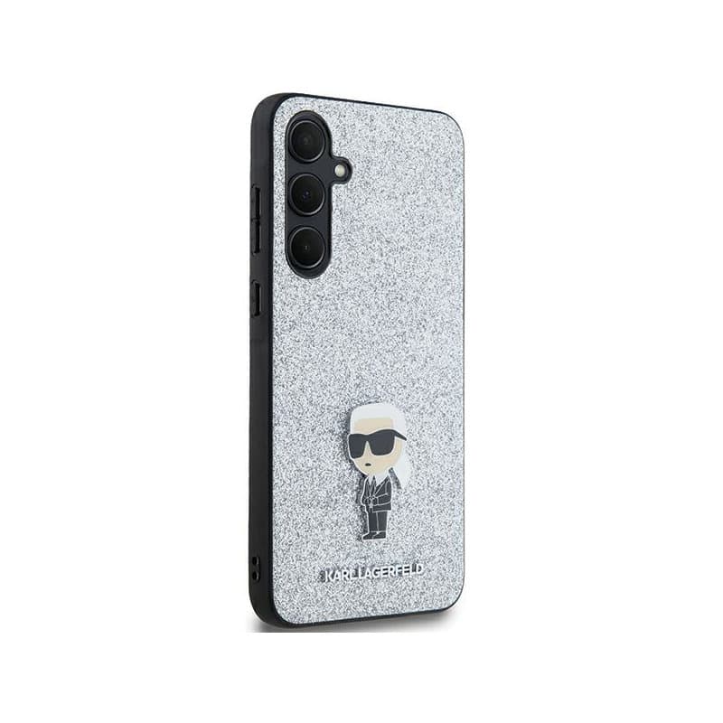 Karl Lagerfeld Fixed Glitter Ikonik Logo Metal Pin - Samsung Galaxy A35 5G Case (Silver) 4