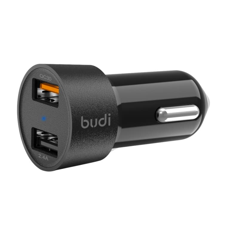 Budi - QC 3.0/2 USB car charger with LED indicator 1