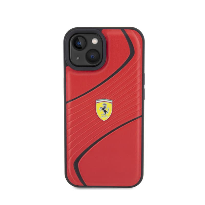 Ferrari Twist Metal Logo - Case for iPhone 15 (Red) 3