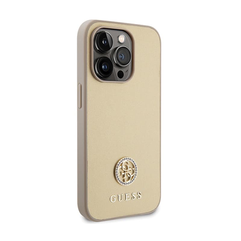 Guess 4G Strass Metal Logo - Case for iPhone 15 Pro (Gold) 4