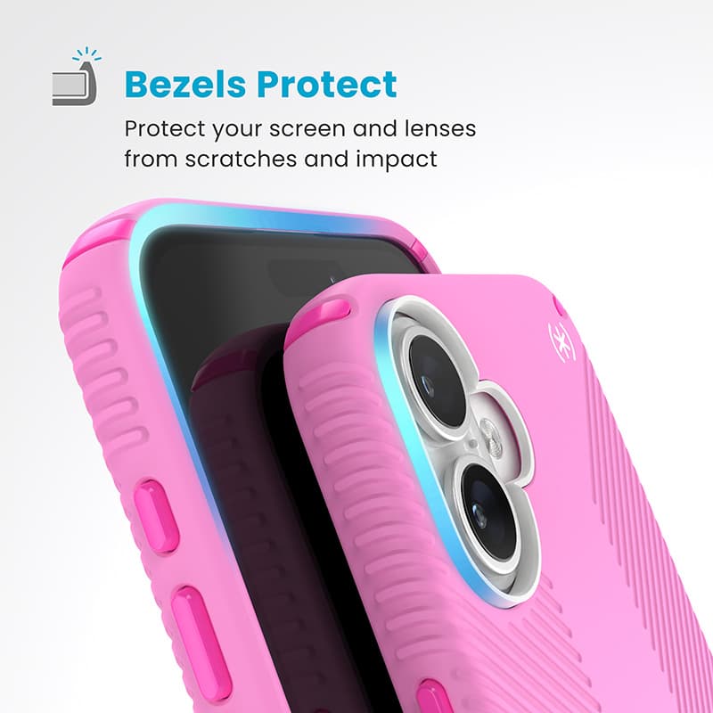 Speck Presidio2 Grip ClickLock & MagSafe - iPhone 16 Plus Case (True Pink / Shocking Pink / White) 6