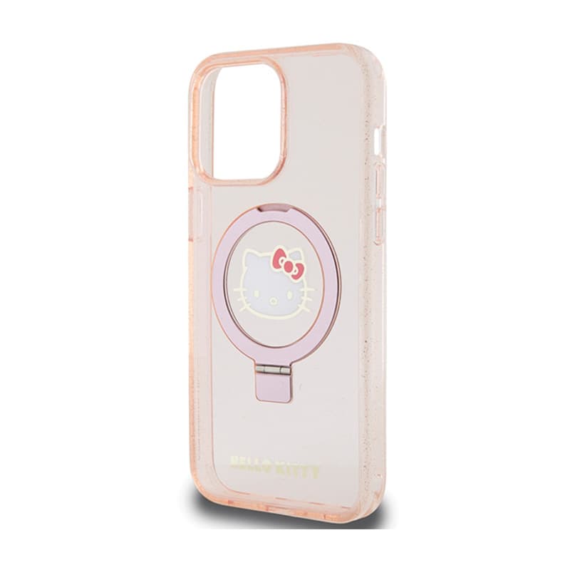 Hello Kitty Ring Stand Glitter Electrop Logo MagSafe - Case iPhone 15 Pro Max (pink) 6