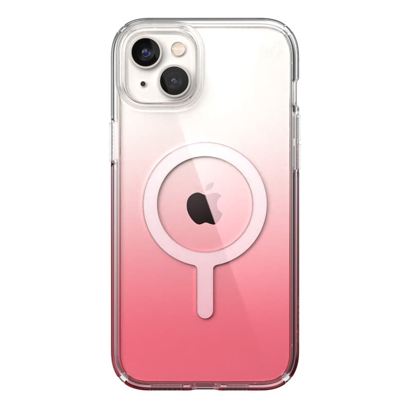 Speck Presidio Perfect-Clear + Ombre + MagSafe - iPhone 15 Plus / 14 Plus Case with MICROBAN Coating (Clear / Vintage Rose Fade) 6
