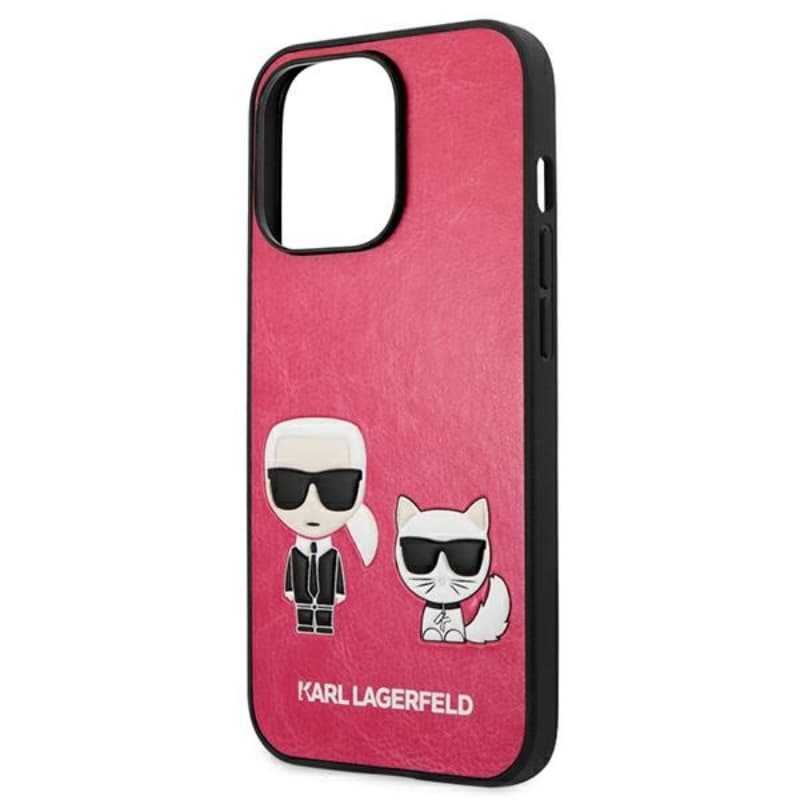 Karl Lagerfeld PU Leather Karl & Choupette Embossed - Case for iPhone 13 Pro (Fuchsia) 6