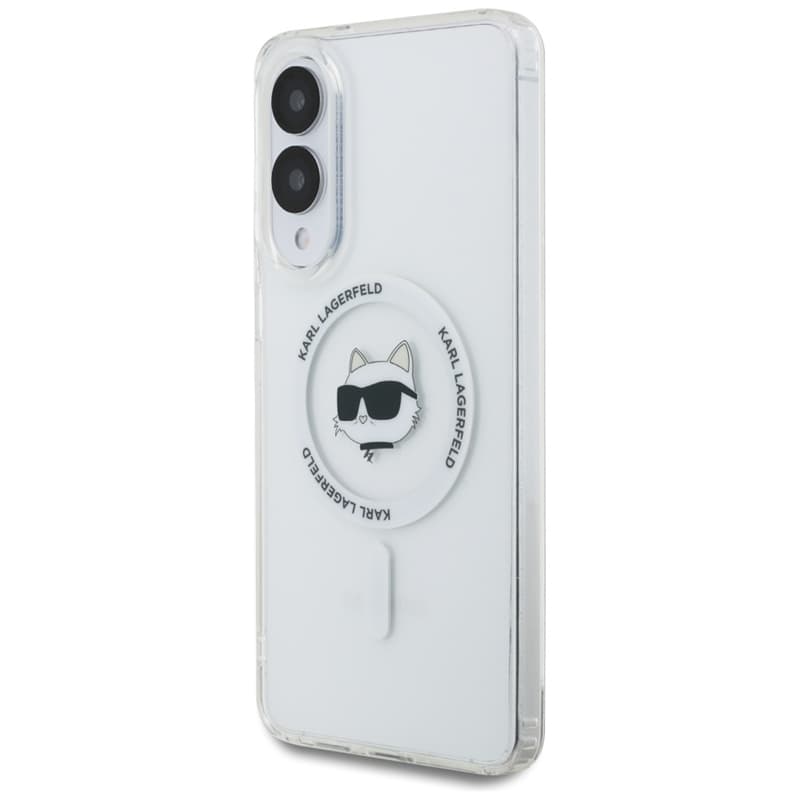 Karl Lagerfeld Button Choupette Head Printed Logo MagSafe - Case for Samsung Galaxy S25 Edge (white) 2