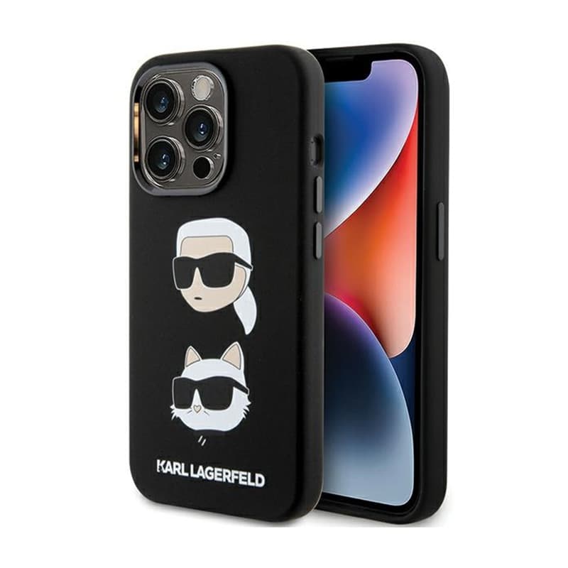 Karl Lagerfeld Silicone Karl & Choupette Heads - iPhone 15 Pro Max Case (Black) 1