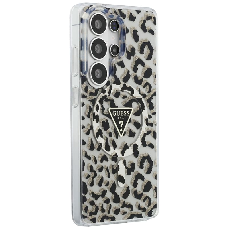 Guess IML Leopard Print Triangle MagSafe - Samsung Galaxy S26 Ultra Case (Black) 4