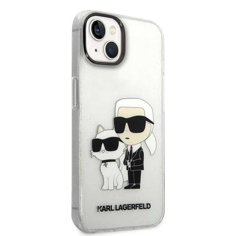 Karl Lagerfeld IML Glitter NFT Karl & Choupette - Case for iPhone 14 Plus (Clear) 3