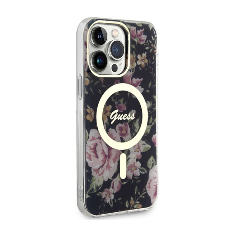 Guess Flower MagSafe - Case iPhone 14 Pro Max (Black) 4