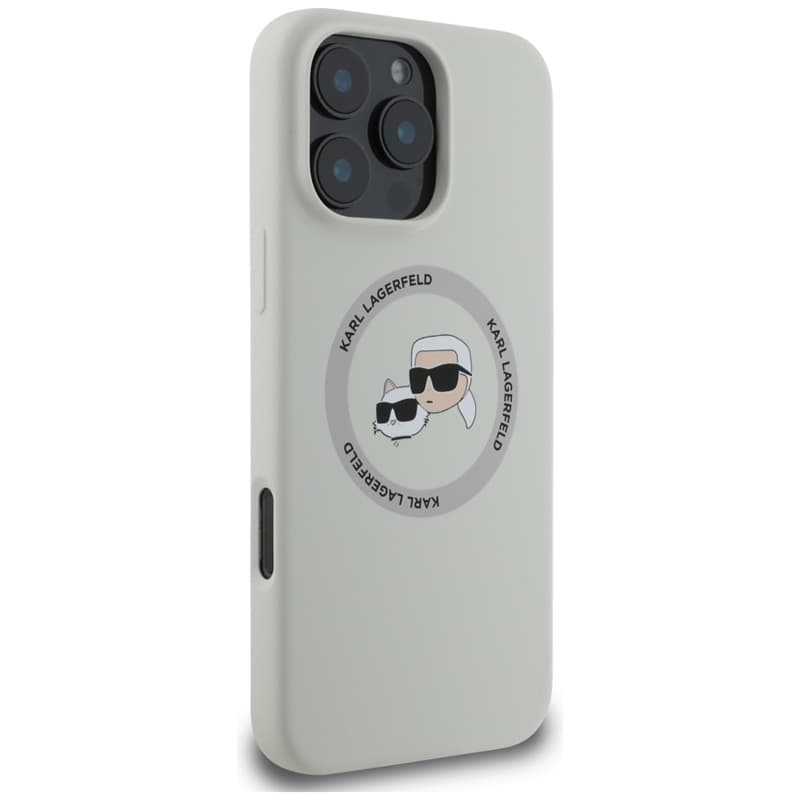 Karl Lagerfeld Silicone Double Heads And Circle MagSafe - Case for iPhone 16 Pro Max (beige) 4