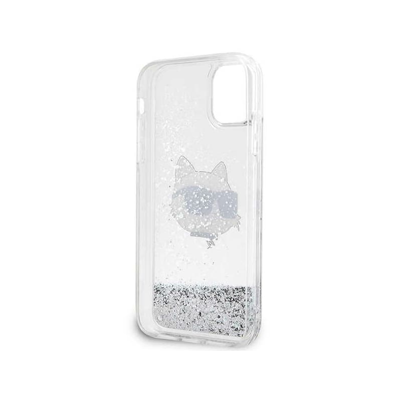 Karl Lagerfeld Liquid Glitter NFT Choupette Head - Case for iPhone 11 (silver) 4