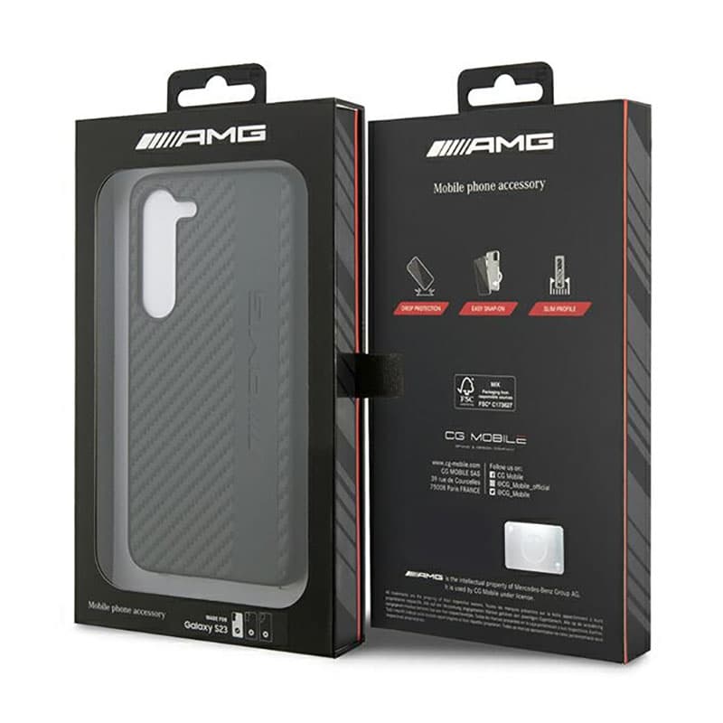 AMG Carbon Stripe & Embossed - Case for Samsung Galaxy S23 (Black) 8