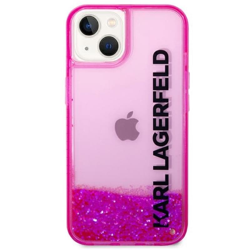Karl Lagerfeld Liquid Glitter Translucent Elongated Logo Case - Case for iPhone 14 Plus (Pink) 3