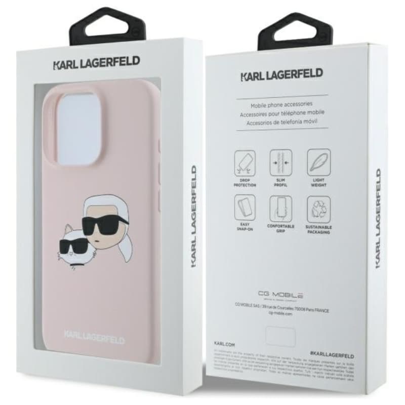 Karl Lagerfeld Silicone Double Heads Print MagSafe - Case iPhone 16 Pro Max (pink) 8