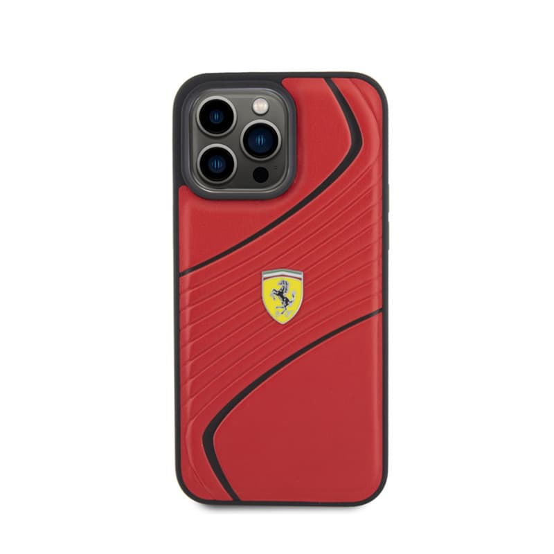 Ferrari Twist Metal Logo - Case for iPhone 15 Pro Max (Red) 3