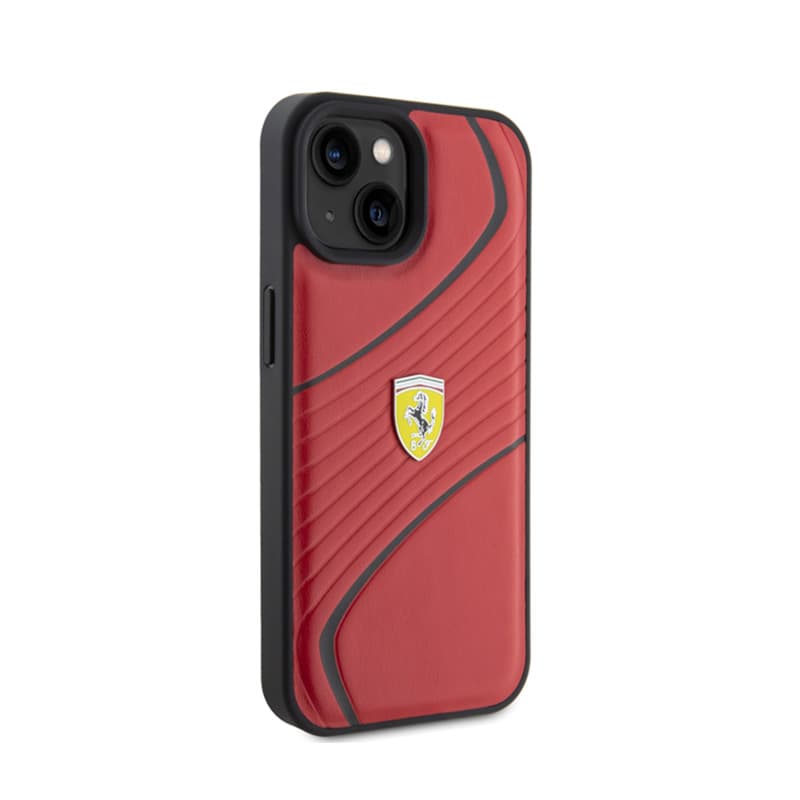 Ferrari Twist Metal Logo - Case for iPhone 15 (Red) 4