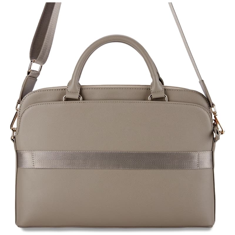 Guess Grained Zipper Pocket Triangle Logo - Laptop Bag 15" (brown) 2