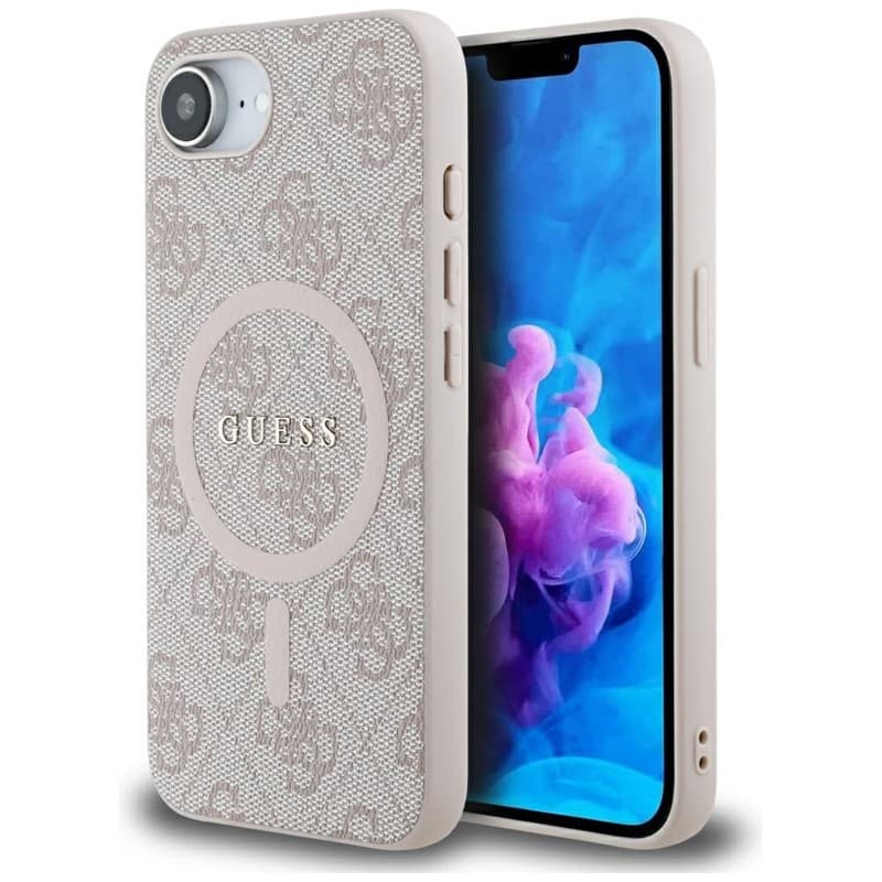Guess 4G Ring Classic Logo MagSafe - Case for iPhone 16e (pink)