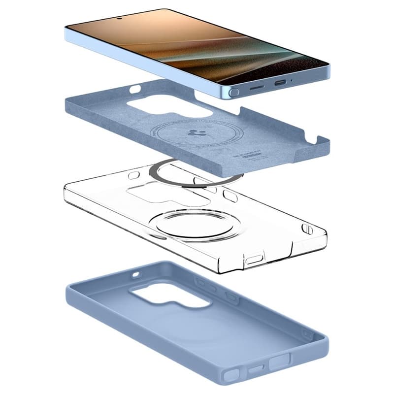 Spigen Silicone Fit Mag MagSafe - Case for Samsung Galaxy S25 Ultra (Sapphire Blue) 7