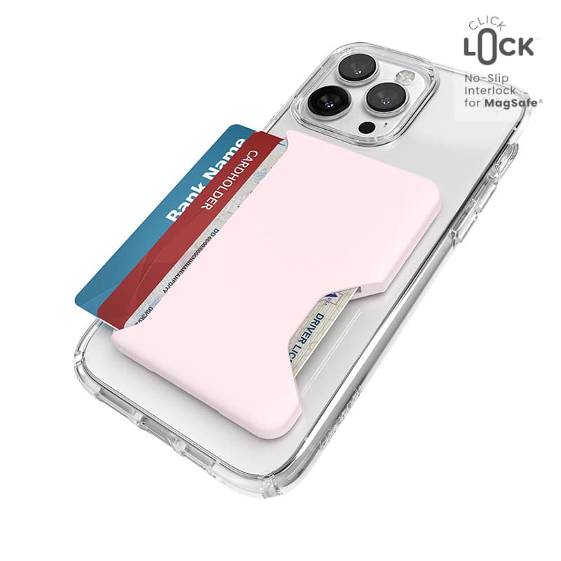 Speck ClickLock Wallet For MagSafe - Magnetic MagSafe Wallet (Nimbus Pink)