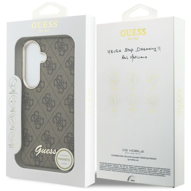 Guess 4G Script MagSafe - Samsung Galaxy S26 Case (Brown) 8