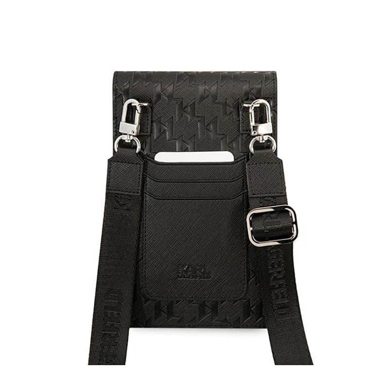 Karl Lagerfeld Monogram Plate Wallet Phone Bag - Bag for smartphone and accessories (Black) 4