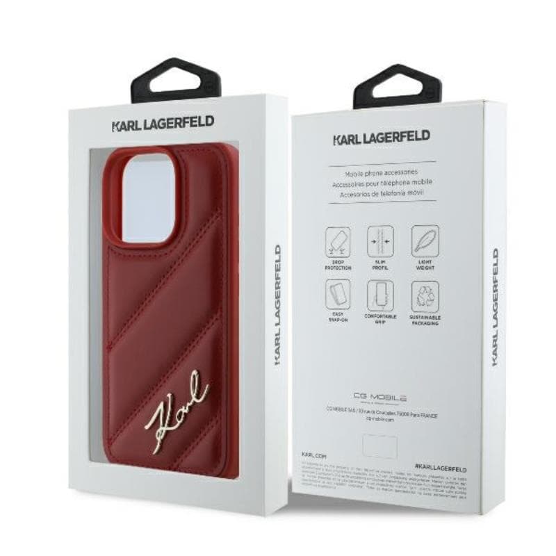 Karl Lagerfeld Quilted Signature - Case for iPhone 16 Pro Max (red) 8
