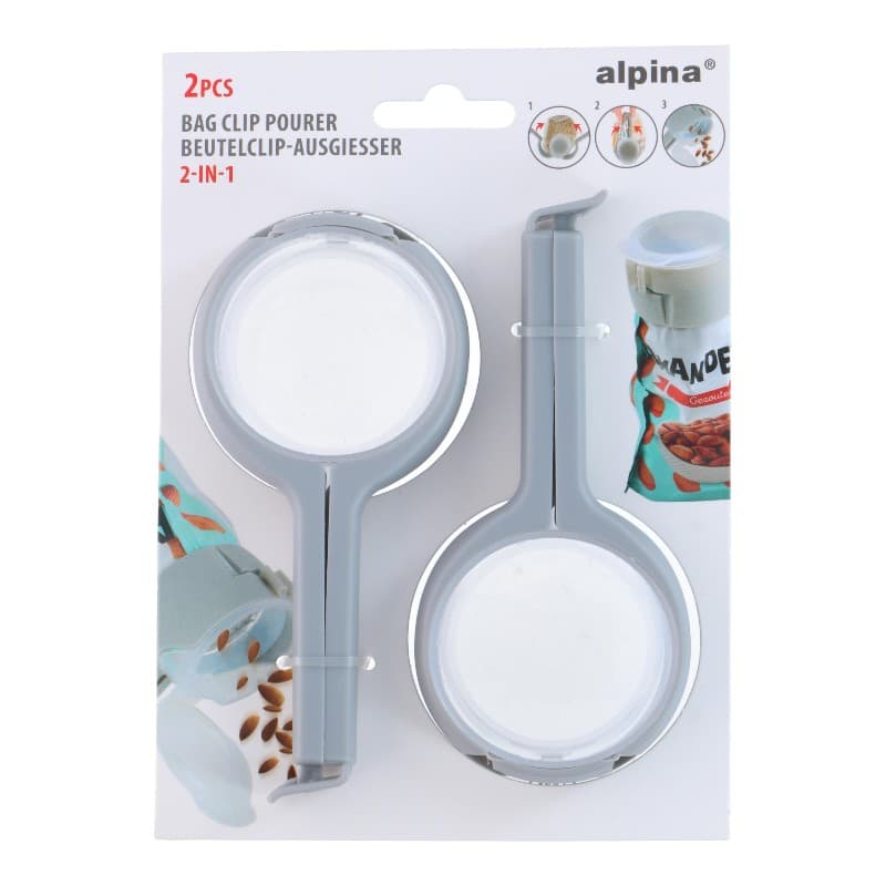 Alpina - 2-in-1 clip for closing packages with dispenser (2 pieces) 7