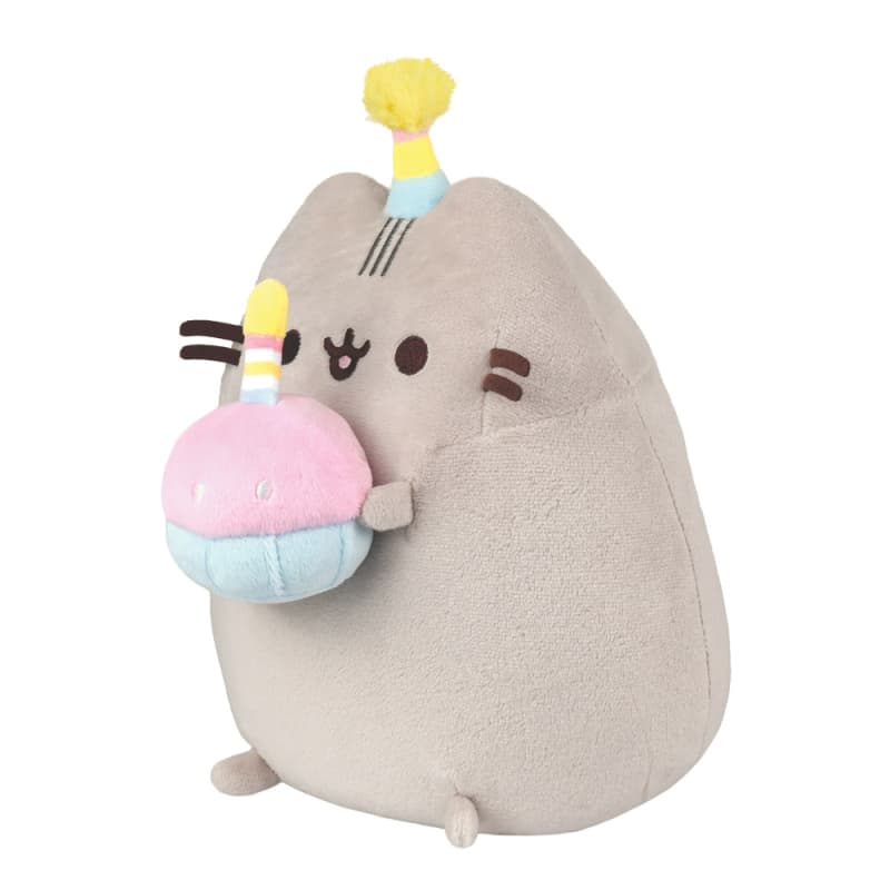 Pusheen - Plush stuffed animal with a birthday hat and a 24 cm cake 5