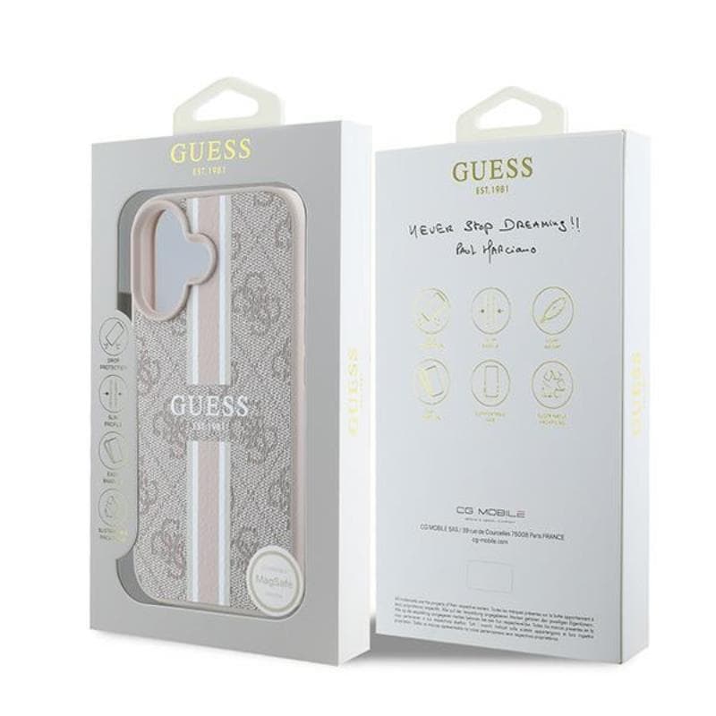 Guess 4G Printed Stripes MagSafe - Case iPhone 16 Plus (pink) 8