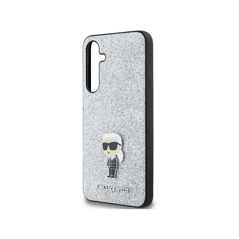 Karl Lagerfeld Fixed Glitter Ikonik Logo Metal Pin - Samsung Galaxy A35 5G Case (Silver) 6