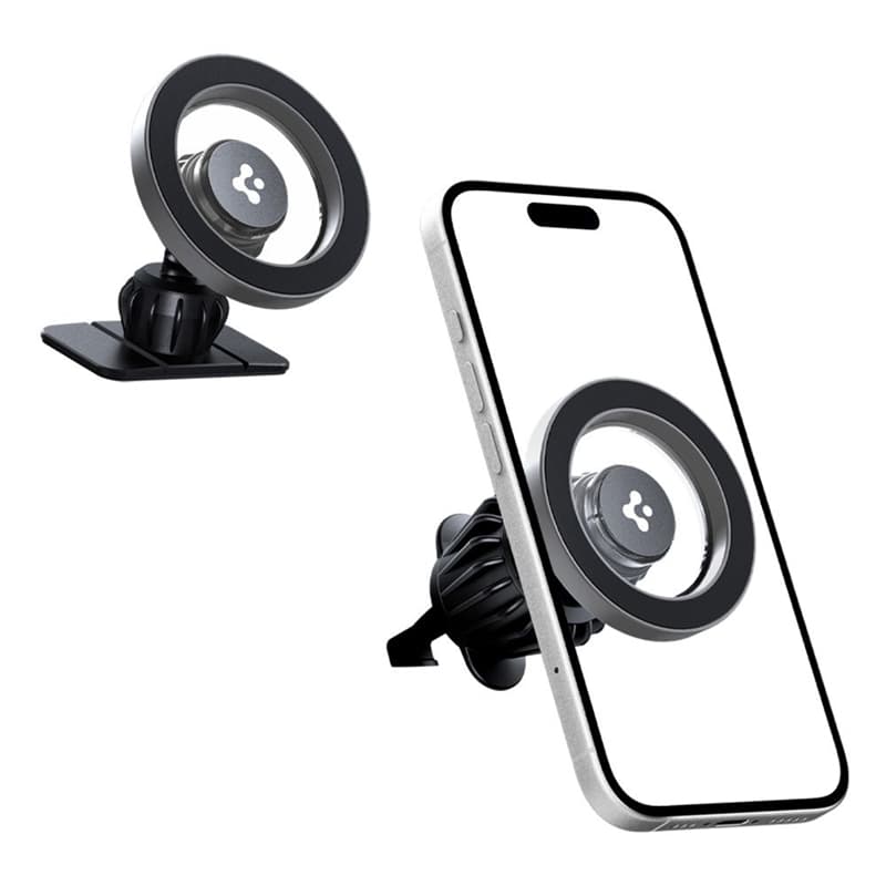 Spigen MFT13 Magnetic Dashboard & Vent Car Mount - Magnetic Car Holder MagSafe (Silver) 2