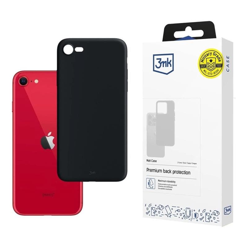 3mk Matt Case - Case for Apple iPhone SE 2020 / 2022 (Black) 3