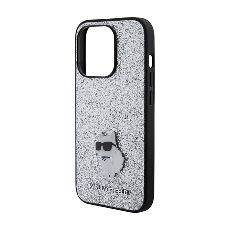 Karl Lagerfeld Fixed Glitter Choupette Logo Metal Pin - Case iPhone 15 Pro Max (silver) 6