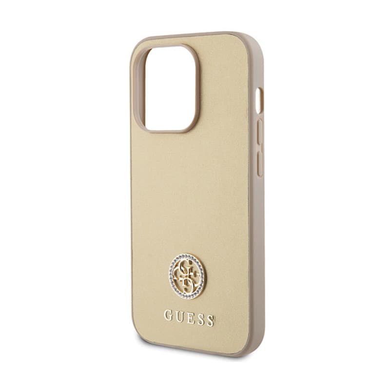 Guess 4G Strass Metal Logo - Case for iPhone 15 Pro (Gold) 6