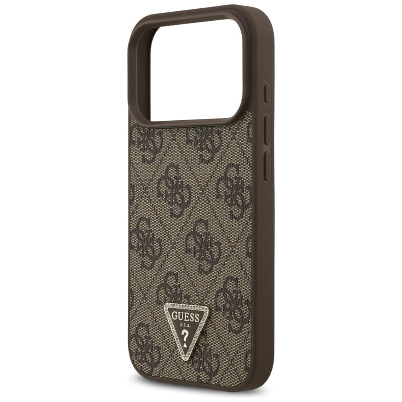 Guess Leather 4G Triangle Strass MagSafe - Case iPhone 17 Pro (brown) 6