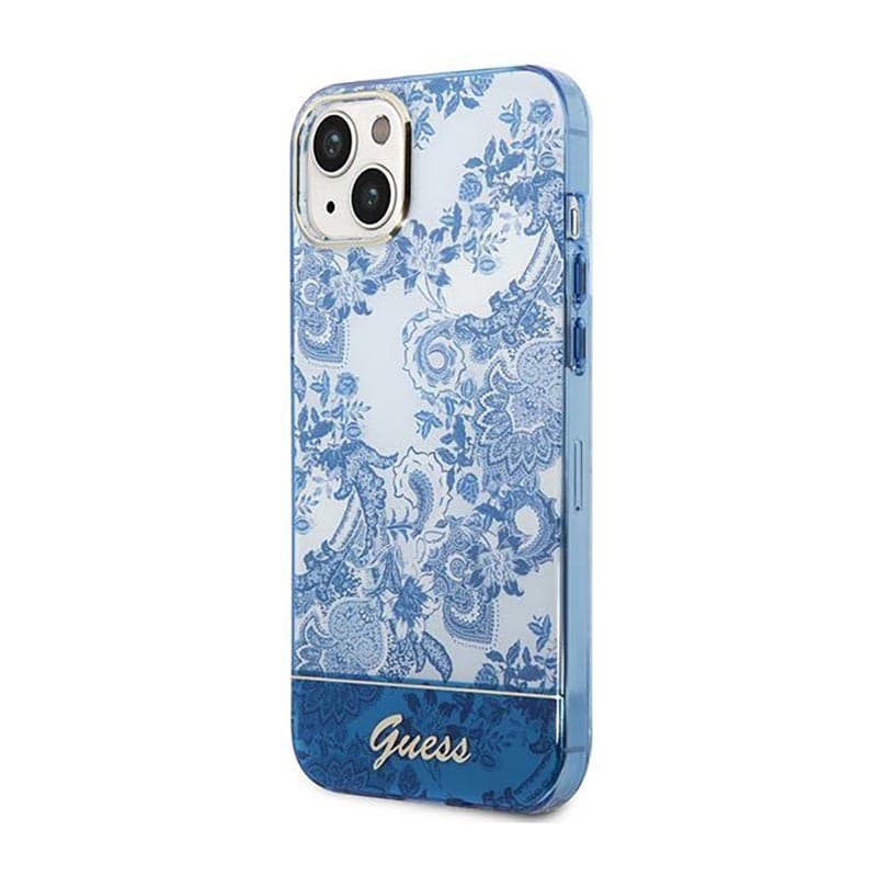 Guess Porcelain Collection - Case for iPhone 14 Plus (Blue) 2