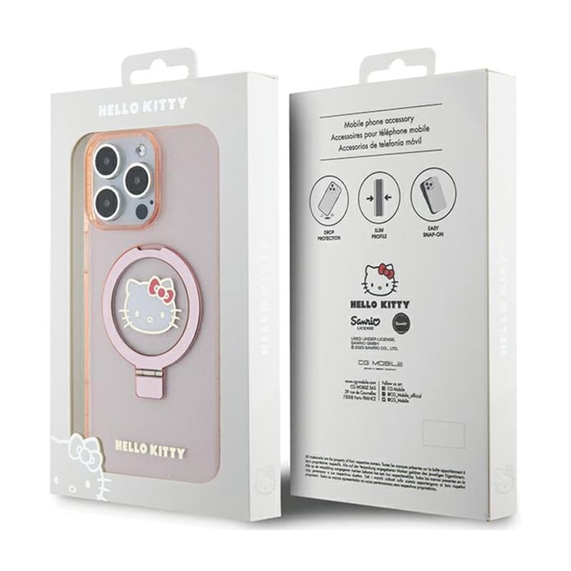 Hello Kitty Ring Stand Glitter Electrop Logo MagSafe - Case iPhone 15 Pro Max (pink) 8