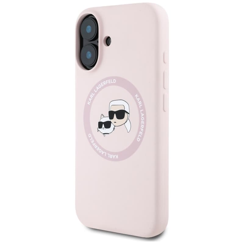 Karl Lagerfeld Silicone Double Heads And Circle MagSafe - Case for iPhone 16 (pink) 2
