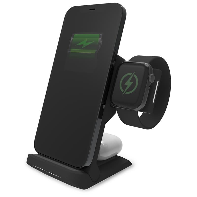 STM ChargeTree Go 3-in-1 Charging Station for Phone, AirPods, Apple Watch - Black 4