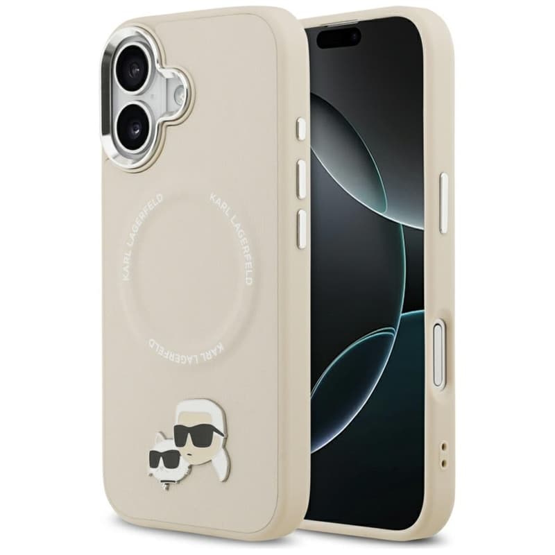 Karl Lagerfeld Karl & Choupette Pins MagSafe - Case for iPhone 17 (beige)
