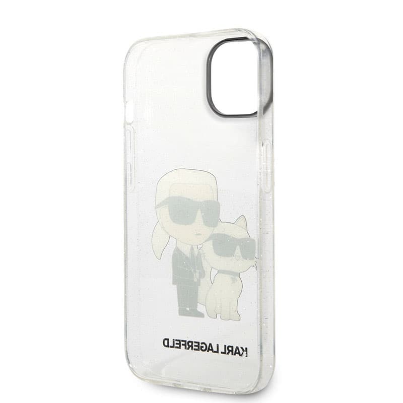 Karl Lagerfeld IML Glitter NFT Karl & Choupette - Case for iPhone 14 Plus (Clear) 5