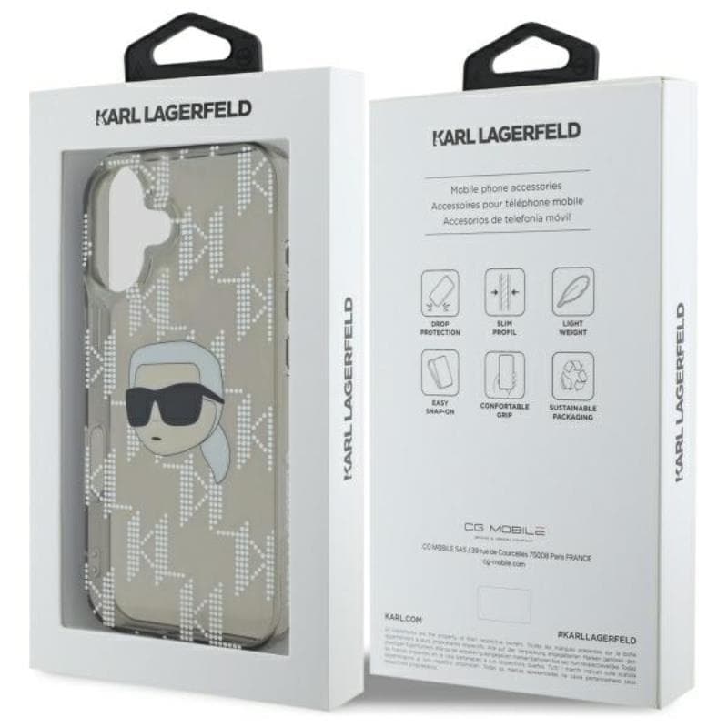Karl Lagerfeld IML Karl Head Electroplated - Case for iPhone 16 (black) 7